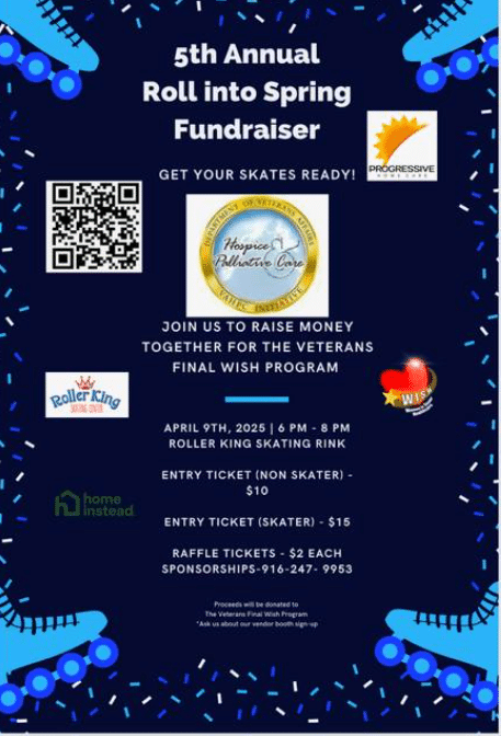 Flyer for 5th Annual Spring Fundraiser roller skating event.