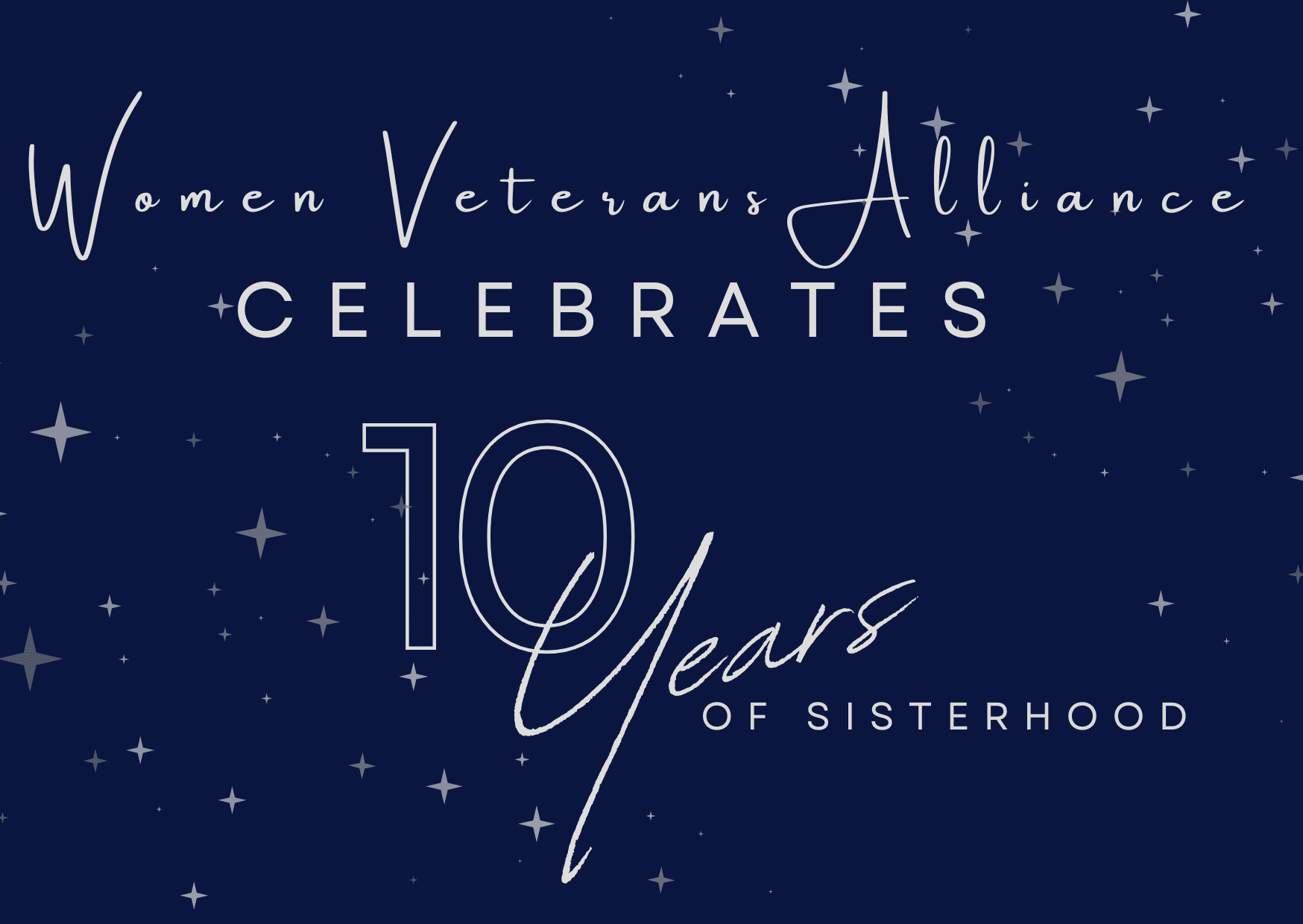 Poster celebrating 10 years of Women Veterans Alliance