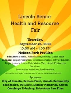 Lincoln Senior Health and Resource Fair flyer, 2025