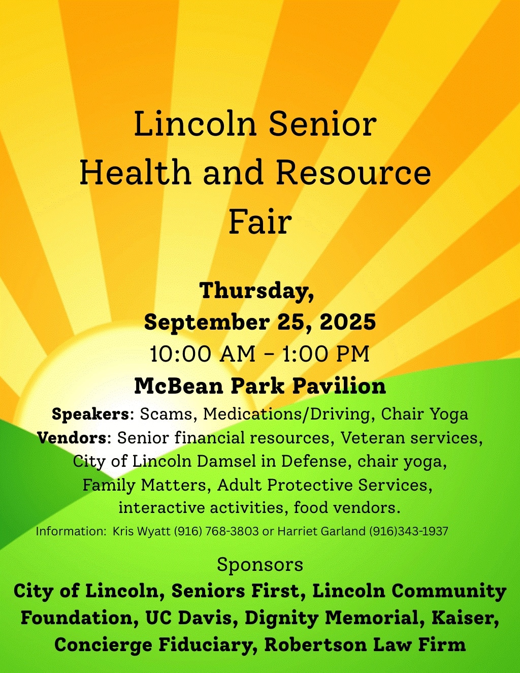 Poster for Lincoln Senior Health and Resource Fair, 2025
